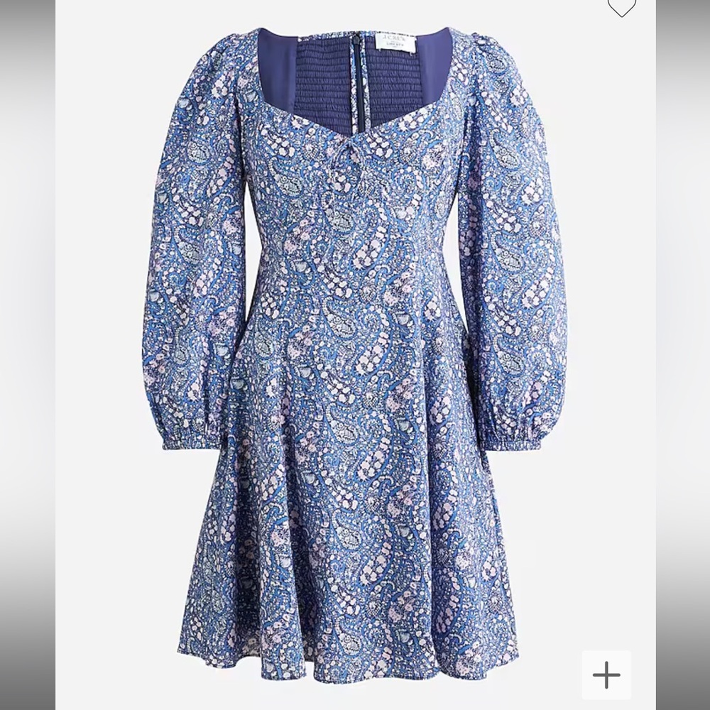 J Crew Sweetheart long-sleeve mini dress in Liberty® Bourton Bloom fabric NWOT